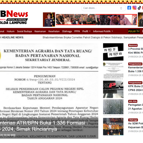 Website Berita Tribratanews Polda Lampung